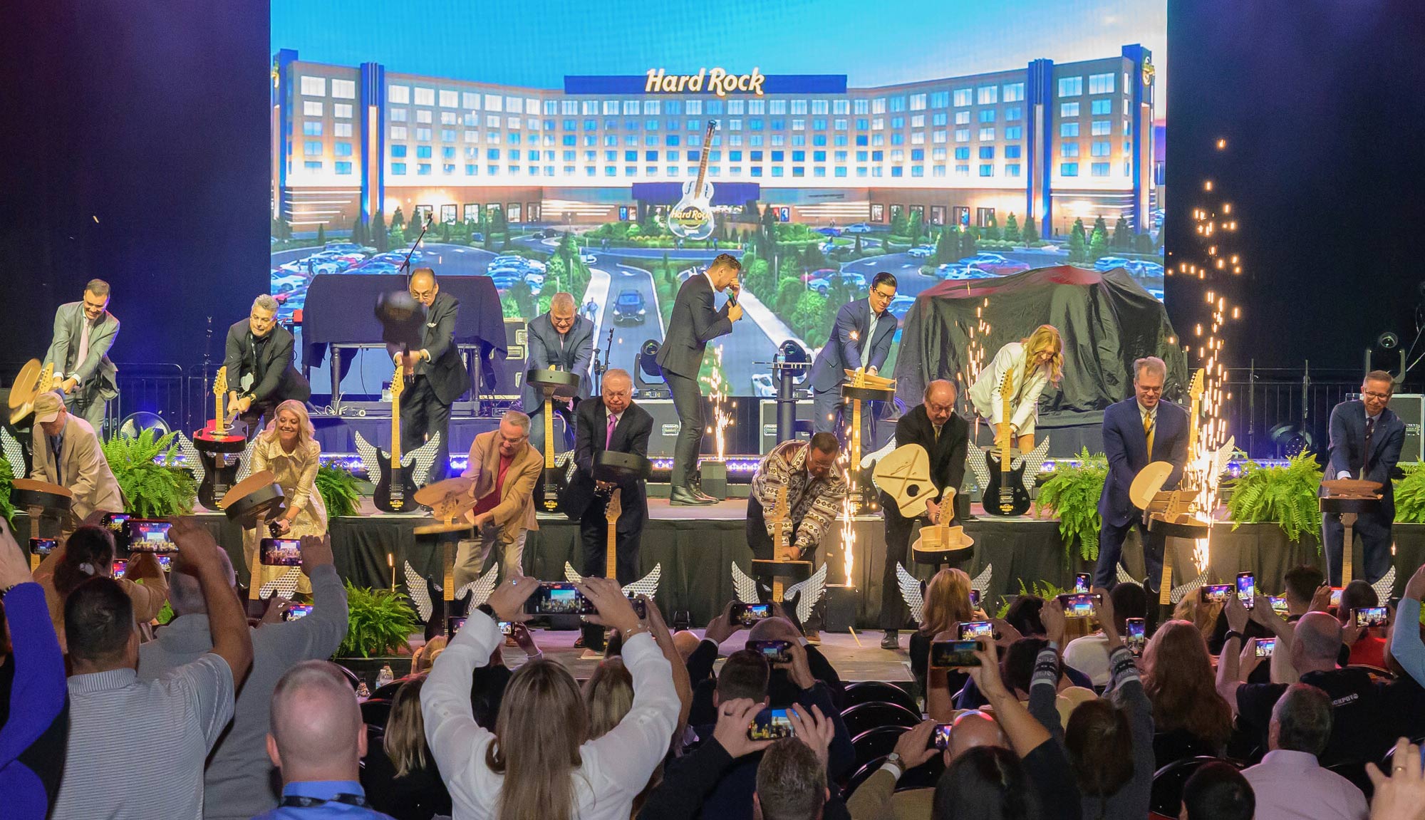 Guitar Smash ceromony at Hard Rock Hotel & Casino Bristol Grand Opening event