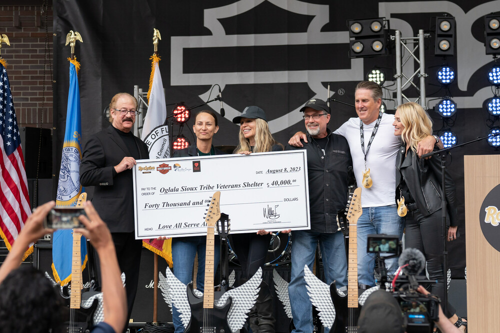 Rocksino by Hard Rock Deadwood celebrated its grand opening with a $40,000 contribution to the Oglala Sioux Tribe Veterans Shelter